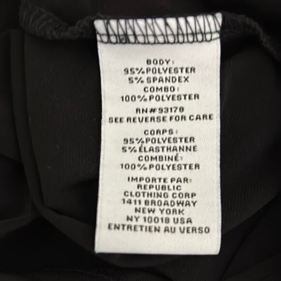 Carmen Marc Valvo Black Button-Down, Patch Pocket 3/4 Roll Sleeves  Top Size S/P - Picture 9 of 9